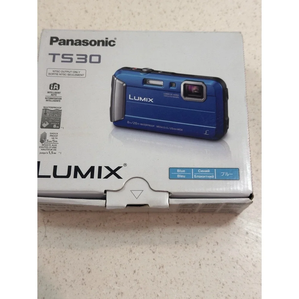 Panasonic LUMIX Dmc-TS30 Waterproof Digicam Blue Digital Camera USED - CIB